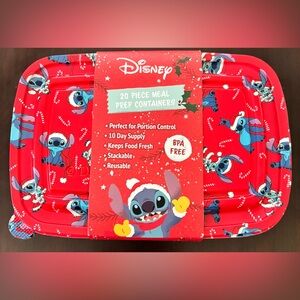 Disney Stitch Christmas 20 Piece Meal Prep Containers